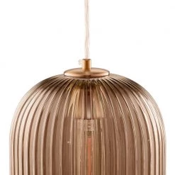 Cygnus 1-Light Amber Pendant with Cylinder Design Ribbed Glass Shade by CARRO -Decor Therapy Shop amber carro chandeliers p g0913011a3 4f 1000