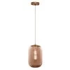 Cygnus 1-Light Amber Pendant with Cylinder Design Ribbed Glass Shade by CARRO