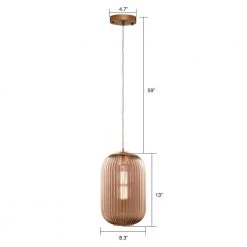 Cygnus 1-Light Amber Pendant with Cylinder Design Ribbed Glass Shade by CARRO -Decor Therapy Shop amber carro chandeliers p g0913011a3 76 1000