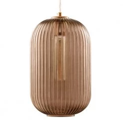 Cygnus 1-Light Amber Pendant with Cylinder Design Ribbed Glass Shade by CARRO -Decor Therapy Shop amber carro chandeliers p g0913011a3 c3 1000