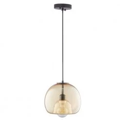 Carina 1-Light Amber Pendant with Globe Glass Shade by CARRO