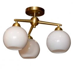 Michael 3-Light Antique Brass Flush Mount Ceiling Light by Decor Therapy