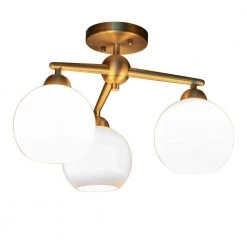 Michael 3-Light Antique Brass Flush Mount Ceiling Light by Decor Therapy -Decor Therapy Shop antique brass decor therapy flush mount lights ch1910 c3 1000