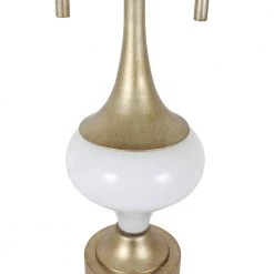 37.25 in. Vintage Antique Gold/White Table Lamp with Linen Shade by Decor Therapy -Decor Therapy Shop antique gold and white decor therapy table lamps tl21159 1d 1000