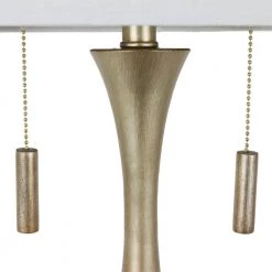 37.25 in. Vintage Antique Gold/White Table Lamp with Linen Shade by Decor Therapy -Decor Therapy Shop antique gold and white decor therapy table lamps tl21159 66 1000