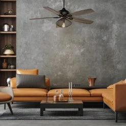 Keller 56 in. LED Indoor Black DC Motor Ceiling Fan with Light Kit and Remote Control Included by CARRO -Decor Therapy Shop black carro ceiling fans with lights c565d1 l16 bg 1 31 1000