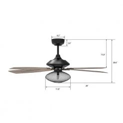 Keller 56 in. LED Indoor Black DC Motor Ceiling Fan with Light Kit and Remote Control Included by CARRO -Decor Therapy Shop black carro ceiling fans with lights c565d1 l16 bg 1 40 1000