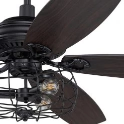 Henderson 52 in. LED Indoor Black DC Motor Ceiling Fan with Light Kit and Remote Control Included by CARRO -Decor Therapy Shop black carro ceiling fans with lights hc525d l27 b5 1 44 1000