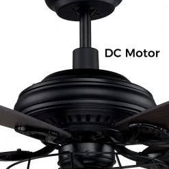 Henderson 52 in. LED Indoor Black DC Motor Ceiling Fan with Light Kit and Remote Control Included by CARRO -Decor Therapy Shop black carro ceiling fans with lights hc525d l27 b5 1 4f 1000