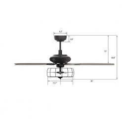 Henderson 52 in. LED Indoor Black DC Motor Ceiling Fan with Light Kit and Remote Control Included by CARRO -Decor Therapy Shop black carro ceiling fans with lights hc525d l27 b5 1 77 1000