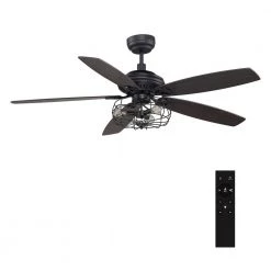 Henderson 52 in. LED Indoor Black DC Motor Ceiling Fan with Light Kit and Remote Control Included by CARRO -Decor Therapy Shop black carro ceiling fans with lights hc525d l27 b5 1 c3 1000