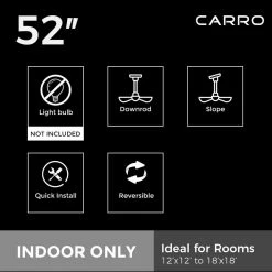 Henderson 52 in. LED Indoor Black DC Motor Ceiling Fan with Light Kit and Remote Control Included by CARRO -Decor Therapy Shop black carro ceiling fans with lights hc525d l27 b5 1 fa 1000