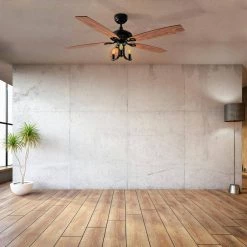 Henderson 52 in. LED Indoor Black DC Motor Chandelier Ceiling Fan with Light Kit and Remote Control by CARRO -Decor Therapy Shop black carro ceiling fans with lights hc525d l31 bf 1 40 1000