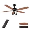 Henderson 52 in. LED Indoor Black DC Motor Chandelier Ceiling Fan with Light Kit and Remote Control by CARRO -Decor Therapy Shop black carro ceiling fans with lights hc525d l31 bf 1 64 1000