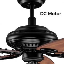 Henderson 52 in. LED Indoor Black DC Motor Chandelier Ceiling Fan with Light Kit and Remote Control by CARRO -Decor Therapy Shop black carro ceiling fans with lights hc525d l31 bf 1 c3 1000
