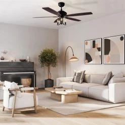 Henderson 52 in. LED Indoor Black DC Motor Chandelier Ceiling Fan with Light Kit and Remote Control by CARRO 25 Henderson 52 in. LED Indoor Black DC Motor Chandelier Ceiling Fan with Light Kit and Remote Control by CARRO -Decor Therapy Shop black carro ceiling fans with lights hc525d l31 bh 1 31 1000