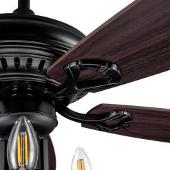 Henderson 52 in. LED Indoor Black DC Motor Chandelier Ceiling Fan with Light Kit and Remote Control by CARRO 20 Henderson 52 in. LED Indoor Black DC Motor Chandelier Ceiling Fan with Light Kit and Remote Control by CARRO -Decor Therapy Shop black carro ceiling fans with lights hc525d l31 bh 1 4f 1000