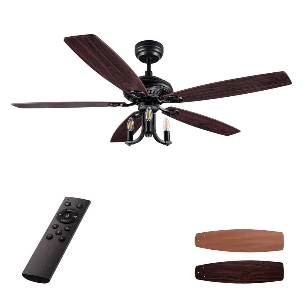Henderson 52 in. LED Indoor Black DC Motor Chandelier Ceiling Fan with Light Kit and Remote Control by CARRO 3 Henderson 52 in. LED Indoor Black DC Motor Chandelier Ceiling Fan with Light Kit and Remote Control by CARRO