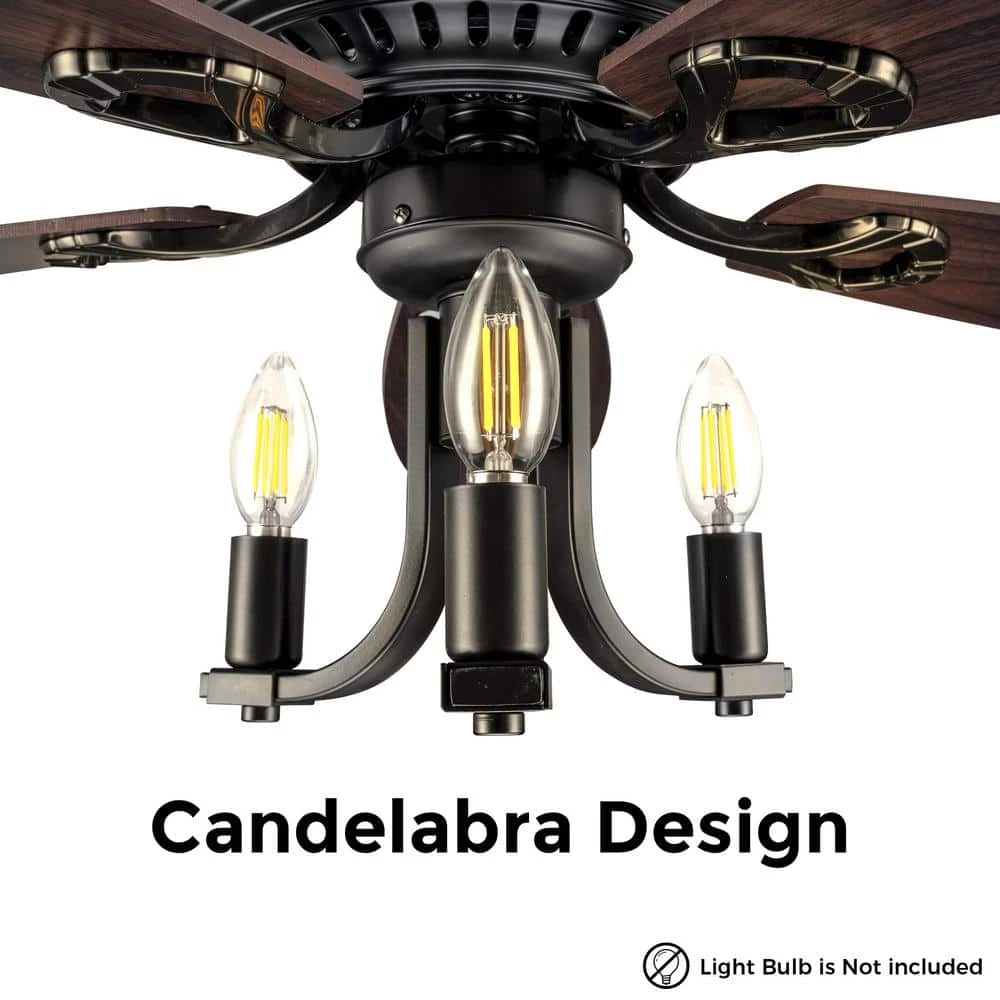 Henderson 52 in. LED Indoor Black DC Motor Chandelier Ceiling Fan with Light Kit and Remote Control by CARRO 4 Henderson 52 in. LED Indoor Black DC Motor Chandelier Ceiling Fan with Light Kit and Remote Control by CARRO - Image 2
