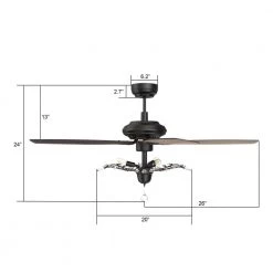 Henderson 52 in. LED Indoor Black DC Motor Chandelier Ceiling Fan with Light Kit and Remote Control by CARRO -Decor Therapy Shop black carro ceiling fans with lights hc525d l51 bg 1 44 1000