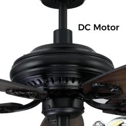 Henderson 52 in. LED Indoor Black DC Motor Chandelier Ceiling Fan with Light Kit and Remote Control by CARRO -Decor Therapy Shop black carro ceiling fans with lights hc525d l51 bg 1 4f 1000