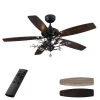 Henderson 52 in. LED Indoor Black DC Motor Chandelier Ceiling Fan with Light Kit and Remote Control by CARRO -Decor Therapy Shop black carro ceiling fans with lights hc525d l51 bg 1 64 1000
