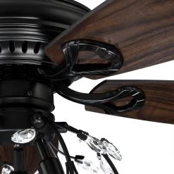 Henderson 52 in. LED Indoor Black DC Motor Chandelier Ceiling Fan with Light Kit and Remote Control by CARRO -Decor Therapy Shop black carro ceiling fans with lights hc525d l61 bg 1 1f 1000