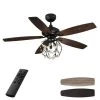 Henderson 52 in. LED Indoor Black DC Motor Chandelier Ceiling Fan with Light Kit and Remote Control by CARRO 1 Henderson 52 in. LED Indoor Black DC Motor Chandelier Ceiling Fan with Light Kit and Remote Control by CARRO -Decor Therapy Shop black carro ceiling fans with lights hc525d l61 bg 1 64 1000