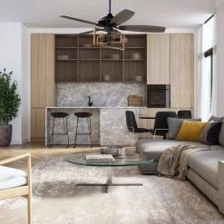 Keller 52 in. LED Indoor Black DC Motor Ceiling Fan with Light Kit and Remote Control Included by CARRO -Decor Therapy Shop black carro ceiling fans with lights hc525d1 l61 bg 1 1d 1000