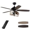 Keller 52 in. LED Indoor Black DC Motor Ceiling Fan with Light Kit and Remote Control Included by CARRO -Decor Therapy Shop black carro ceiling fans with lights hc525d1 l61 bg 1 64 1000