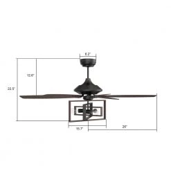 Keller 52 in. LED Indoor Black DC Motor Ceiling Fan with Light Kit and Remote Control Included by CARRO -Decor Therapy Shop black carro ceiling fans with lights hc525d1 l61 bg 1 76 1000