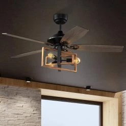 Keller 52 in. LED Indoor Black DC Motor Ceiling Fan with Light Kit and Remote Control Included by CARRO -Decor Therapy Shop black carro ceiling fans with lights hc525d1 l61 bg 1 e1 1000
