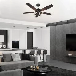Keller 52 in. LED Indoor Black DC Motor Ceiling Fan with Light Kit and Remote Control Included by CARRO -Decor Therapy Shop black carro ceiling fans with lights hc525d1 l72 bg 1 31 1000