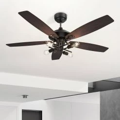 Keller 52 in. LED Indoor Black DC Motor Ceiling Fan with Light Kit and Remote Control Included by CARRO -Decor Therapy Shop black carro ceiling fans with lights hc525d1 l72 bg 1 4f 1000