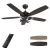 Keller 52 in. LED Indoor Black DC Motor Ceiling Fan with Light Kit and Remote Control Included by CARRO -Decor Therapy Shop black carro ceiling fans with lights hc525d1 l72 bg 1 64 1000