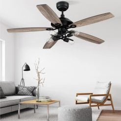 Keller 52 in. LED Indoor Black DC Motor Ceiling Fan with Light Kit and Remote Control Included by CARRO -Decor Therapy Shop black carro ceiling fans with lights hc525d1 l72 bg 1 c3 1000