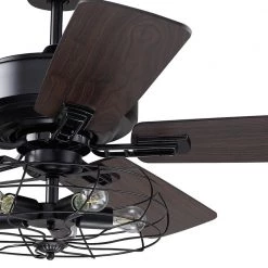 Maxton 52 in. LED Indoor Black DC Motor Ceiling Fan with Light Kit and Remote Control Included by CARRO -Decor Therapy Shop black carro ceiling fans with lights hc525g1 l20 b5 1 1f 1000