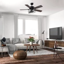 Maxton 52 in. LED Indoor Black DC Motor Ceiling Fan with Light Kit and Remote Control Included by CARRO -Decor Therapy Shop black carro ceiling fans with lights hc525g1 l20 b5 1 31 1000