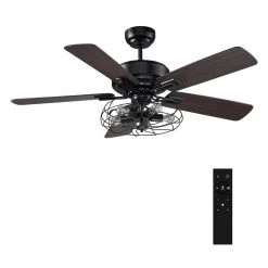 Maxton 52 in. LED Indoor Black DC Motor Ceiling Fan with Light Kit and Remote Control Included by CARRO -Decor Therapy Shop black carro ceiling fans with lights hc525g1 l20 b5 1 c3 1000