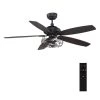 Henderson 56 in. LED Indoor Black DC Motor Ceiling Fan with Light Kit and Remote Control Included by CARRO 1 Henderson 56 in. LED Indoor Black DC Motor Ceiling Fan with Light Kit and Remote Control Included by CARRO -Decor Therapy Shop black carro ceiling fans with lights hc565d l27 b5 1 64 1000