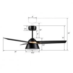 Lismore 48 in. Color Changing Integrated LED Indoor Black DC Motor Ceiling Fan with Light Kit and Remote Control by CARRO -Decor Therapy Shop black carro ceiling fans with lights hdc483a l12 b2 1g 40 1000