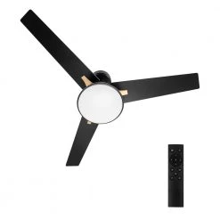 Lismore 48 in. Color Changing Integrated LED Indoor Black DC Motor Ceiling Fan with Light Kit and Remote Control by CARRO -Decor Therapy Shop black carro ceiling fans with lights hdc483a l12 b2 1g 44 1000