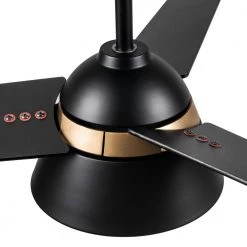 Lismore 48 in. Color Changing Integrated LED Indoor Black DC Motor Ceiling Fan with Light Kit and Remote Control by CARRO -Decor Therapy Shop black carro ceiling fans with lights hdc483a l12 b2 1g 4f 1000