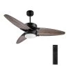 Maxwell 52 in. Color Changing Integrated LED Indoor Black DC Motor Ceiling Fan with Light Kit and Remote Control by CARRO -Decor Therapy Shop black carro ceiling fans with lights hdc523b l12 bs 1 64 1000