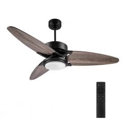 Maxwell 52 in. Color Changing Integrated LED Indoor Black DC Motor Ceiling Fan with Light Kit and Remote Control by CARRO