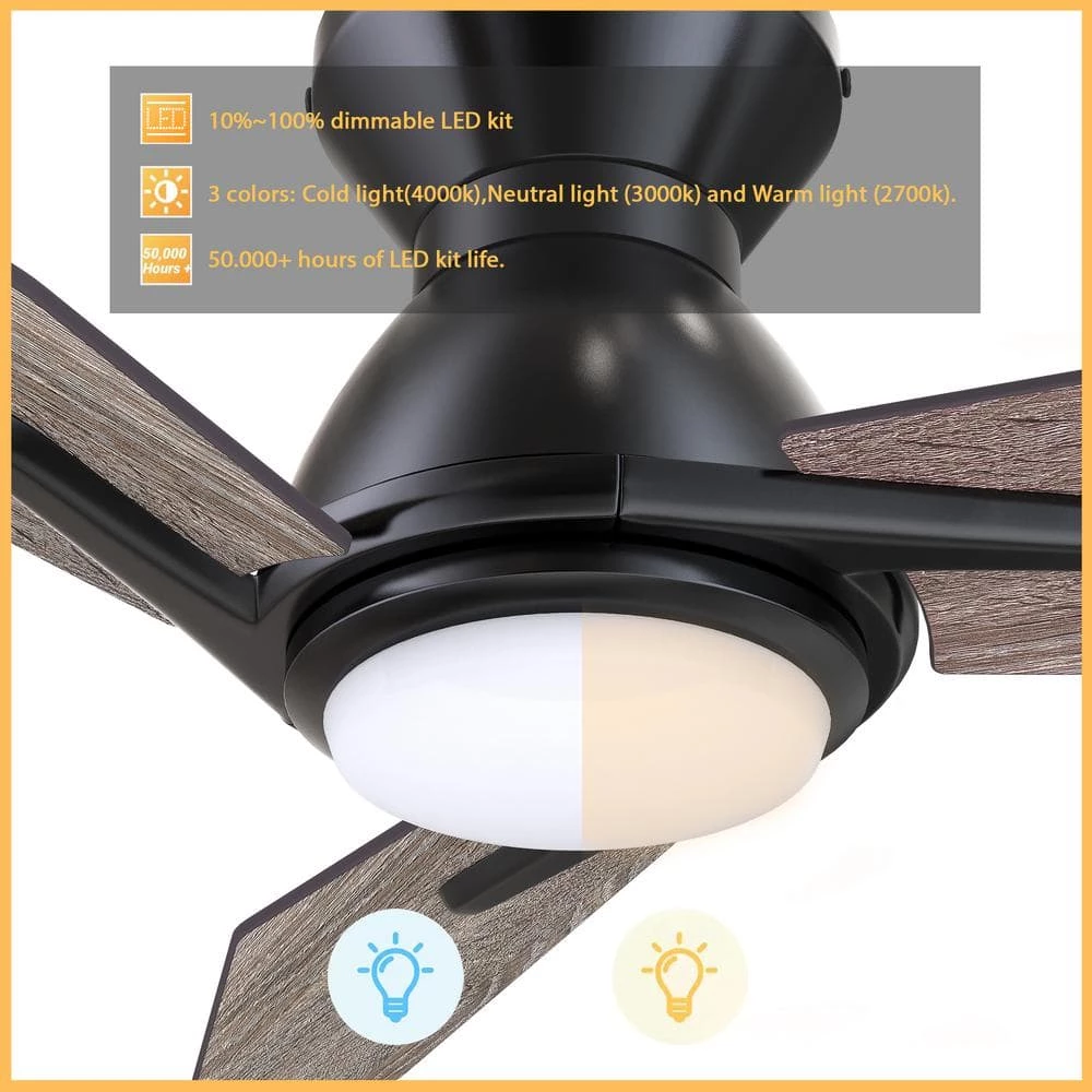 Tilbury 44 in. Integrated LED Indoor/Outdoor Black Smart Ceiling Fan with Light and Remote, Works with Alexa/Google Home by CARRO 8 Tilbury 44 in. Integrated LED Indoor/Outdoor Black Smart Ceiling Fan with Light and Remote, Works with Alexa/Google Home by CARRO - Image 6