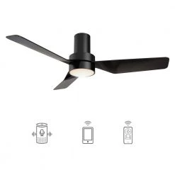 Barnet 44 in. Integrated LED Indoor/Outdoor Black Smart Ceiling Fan with Light and Remote, Works with Alexa/Google Home by CARRO