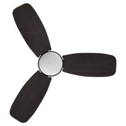 Trendsetter 44 in. Dimmable LED Indoor/Outdoor Black Smart Ceiling Fan with Light and Remote, Works w/Alexa/Google Home by CARRO -Decor Therapy Shop black carro ceiling fans with lights hs443q l12 b5 1 4f 1000