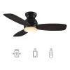 Trendsetter 44 in. Dimmable LED Indoor/Outdoor Black Smart Ceiling Fan with Light and Remote, Works w/Alexa/Google Home by CARRO -Decor Therapy Shop black carro ceiling fans with lights hs443q l12 b5 1 64 1000