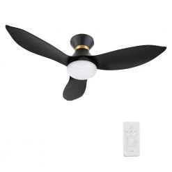 Daisy 45 in. Integrated LED Indoor/Outdoor Black Smart Ceiling Fan with Light and Remote, Works with Alexa/Google Home by CARRO -Decor Therapy Shop black carro ceiling fans with lights hs453v l22 b2 1 fm 44 1000
